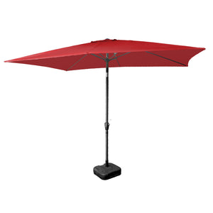 Parasol  inclinable rectangle 2x3m, parasol rectangle 2x3 rouge