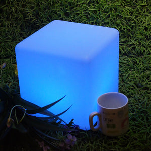 Cube pouf déco lumineux LED, siège, décoration