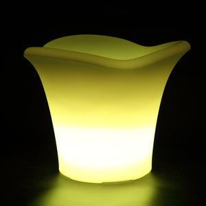 Seau à glace lumineux LED COROLLE, seau à glace design lumineux  jaune