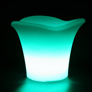 Seau à glace lumineux LED COROLLE, seau à glace design lumineux  vert