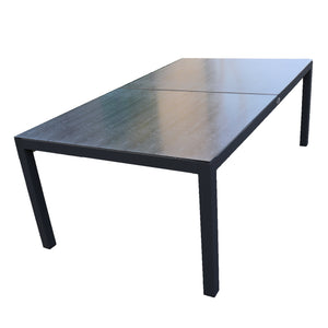 Ensemble Repas Table rectangle SOA fixe 160x95x75cm + 6 Fauteuils empilables ANTSUI SOA gris graphite