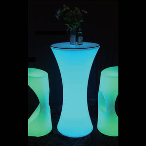 Table de bar MANHATTAN, table de bar lumineuse led bleu