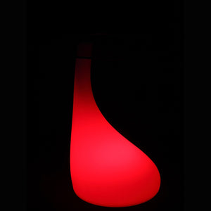 Table basse lumineuse GOUTTE, table en forme de goutte lumineuse décorative rouge
