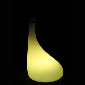 Table basse lumineuse GOUTTE, table en forme de goutte lumineuse décorative jaune