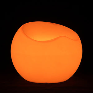 Pouf rond BUBBLE, siège rond pouf lumineux led orange