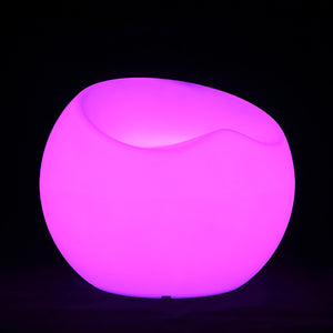 Pouf rond BUBBLE, siège rond pouf lumineux led violet