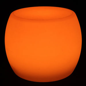 Table d'appoint ronde lumineuse LED, table basse cylindrique lumineuse orange