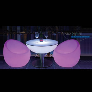 Fauteuil lumineux MOON, siège lumineux d'ambiance led design avec table basse