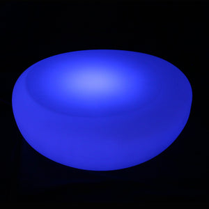 Table basse lumineuse MOON, table basse lumineuse ronde décorative bleu