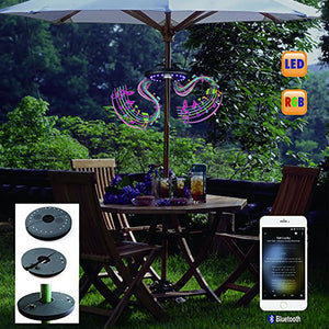 Lampe de parasol lumineuse LED Bluetooth SOUND, lampe de parasol musicale et lumineuse noire