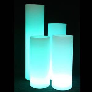 colonne déco lumineuse LED, cylindre, blanc