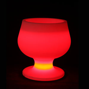Seau à glace lumineux LED PARTY, seau à glace en forme de verre rouge