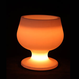 Seau à glace lumineux LED PARTY, seau à glace en forme de verre orange