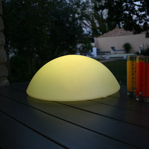 Lampe lumineuse LED DEMI-SPHÈRE, lampe décorative en forme de demi sphère lumineuse photo ambiance couleur jaune