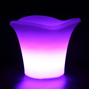 Seau à glace lumineux LED COROLLE, seau à glace design lumineux  violet