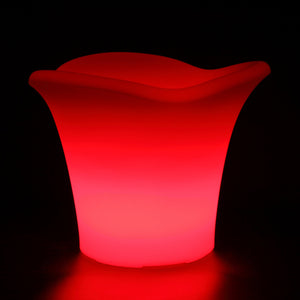 Seau à glace lumineux LED COROLLE, seau à glace design lumineux  rouge