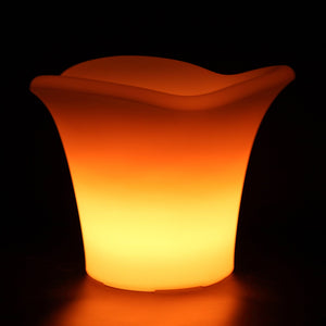 Seau à glace lumineux LED COROLLE, seau à glace design lumineux  orange