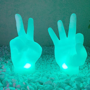 Main de champion déco LED, lampe décorative led en forme de mains bleu